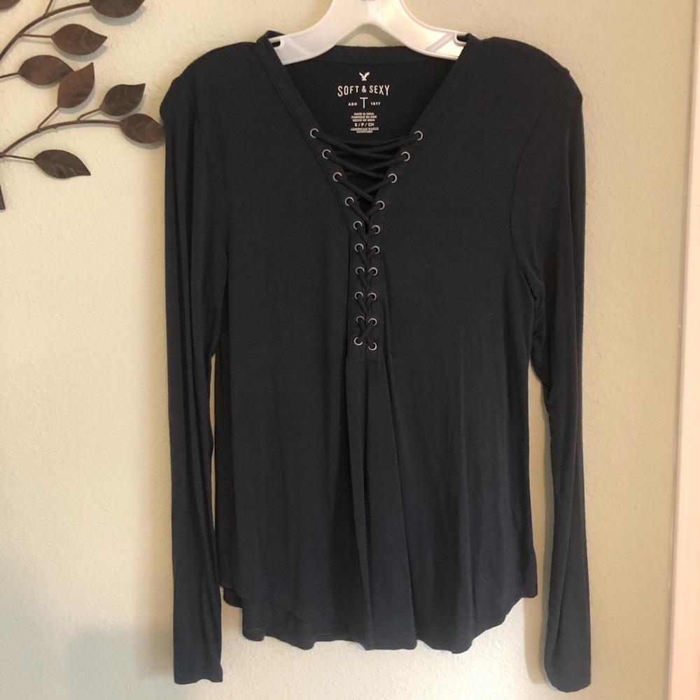 3/$25💥 AEO Lace Up 🦅 Long Sleeve